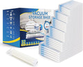 Simple Deluxe 32 Pack Vacuum Storage Bags (5 Jumbo/5 Large/6 Medium/6 Small/5 Roll M/5 Roll S) Space Saver Bags, Vacuum Seal 