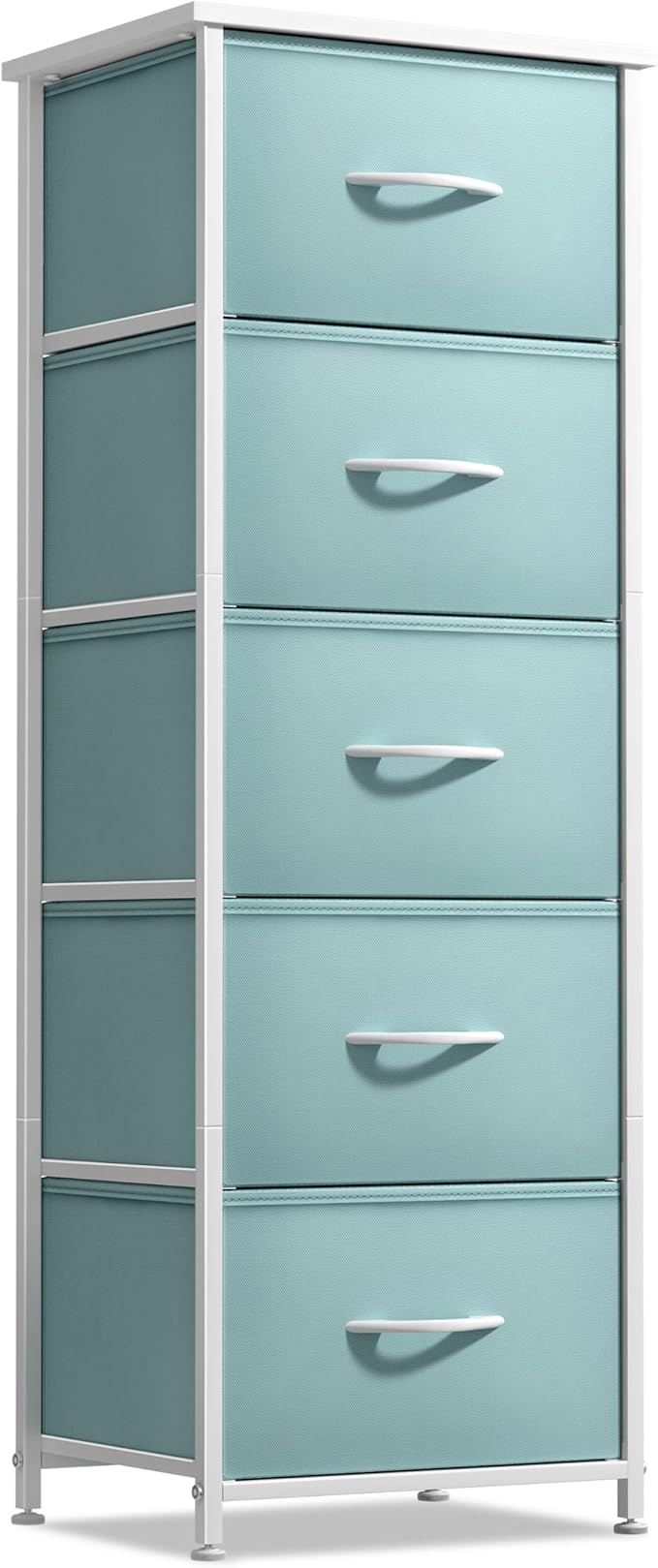 Sorbus Fabric Dresser for Kids Bedroom - Chest of 5 Drawers, Tall Storage Tower, Clothing Organizer, for Closet, for Playroom