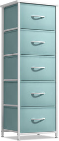 Sorbus Fabric Dresser for Kids Bedroom - Chest of 5 Drawers, Tall Storage Tower, Clothing Organizer, for Closet, for Playroom