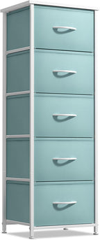 Sorbus Fabric Dresser for Kids Bedroom - Chest of 5 Drawers, Tall Storage Tower, Clothing Organizer, for Closet, for Playroom