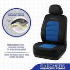 Skechers Memory Foam Car Seat Covers,Thick Cool Touch Fabric Seat Covers,Front Seat Cover Airbag Compatible,Automotive Comfor