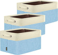 BALEINE 3 Pack Fabric Closet Storage Bins for Shelves, Linen Closet Organizers and Storage, Decorative Baskets for Organizing