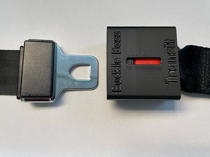 Buckle Boss Transit – Seat Belt Guard for Front-Facing Button Belts – Compatible with School Buses, Wheelchairs, Golf Carts