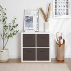 StorageWorks Brown Storage Cubes, 13x13 Storage Cube Bins with Handle, Cube Storage Organizer Bins for Shelves and Closet, Co