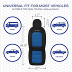 Skechers Memory Foam Car Seat Covers,Thick Cool Touch Fabric Seat Covers,Front Seat Cover Airbag Compatible,Automotive Comfor