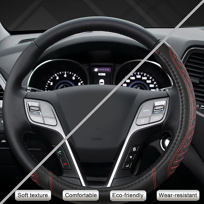 West Llama Customized Auto Car Steering Wheel Cover for Hyundai,Tucson,Sonata,Elantra,Santa Fe,Genesis,Sonata Hybrid,Azera,Ve