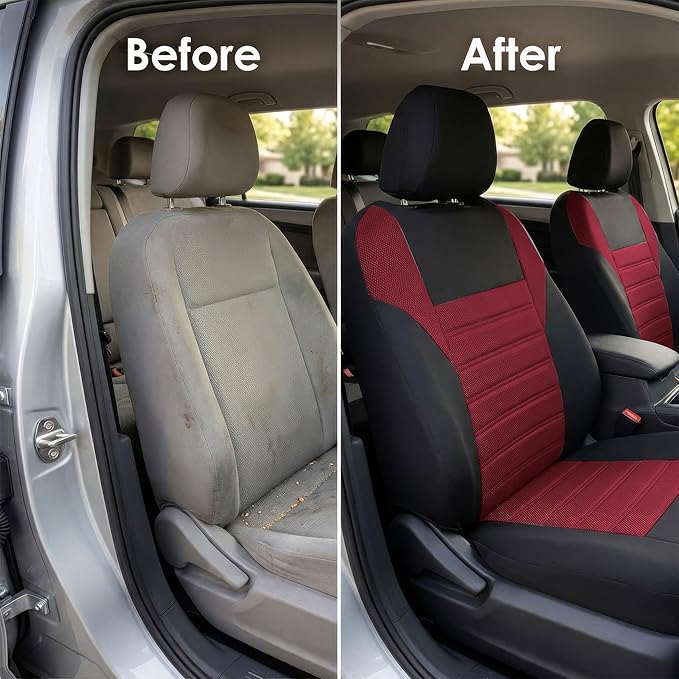 FH Group Automotive Car Seat Covers Front Set Premium 3D Air Mesh Front Seat Covers, Airbag Compatible Universal Fit Interior