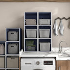 Homes: Inside + Out Apexa 3-Cube Storage Organizer Shelves, Stackable Wood Bookcase Fits Cubby Bins for Organization, Dorm Te