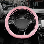 Road Comforts Leopard Steering Wheel Cover for Women, Cute Anti-Slip Microfiber Leather, Fits D Shape Flat Bottom Steering Wh