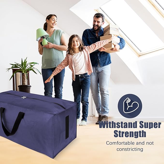 HOMESURE 12 Pack Large Strong Moving Bags with Zippers & Carrying Handles - Water-Resistant - Heavy Duty Storage Tote for Spa