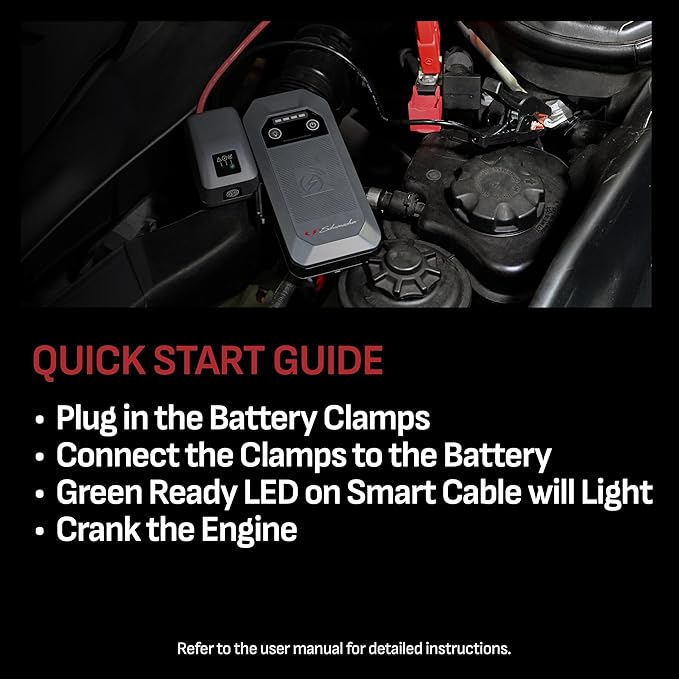 Schumacher Electric 12V Lithium Jump Starter & Power Pack - Portable 1000A Battery Jumper with 10W Wireless Charging,