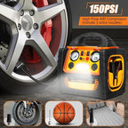 1800A Car Jump Starter with Air Compressor 150PSI,12V Portable Heavy Duty Battery Jump Box (8.0L Gas/6L Diesel), Battery