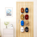 HapiRm Over Door Hat Rack - 2 Packs Hat Organizer with 8 Hooks Design, Hanging Baseball Cap Organizer Storage Holds Up to 40 