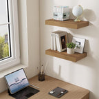 Dreamland 16 Inches Floating Shelves for Wall,6.7 Inch Deep Floating Shelves Set of 2, Large Display & Storage Shelf, Wall Sh