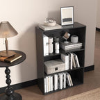 Wooden 3 Cube Storage Organizer,3 Tier Low Bookcase Storage Display Organizer, 33 Inch Versatile Cubes Shelf and Cubby Unit f