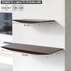 Floating Shelves for Concrete Wall: Solid Wood Shelf 15.75 and 23.6 inch with Heavy Duty Hidden Bracket for Display Books Pla