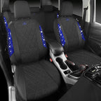 CAR PASS Oxford Bling Diamond Car Seat Covers Full Set Interior Sets, Waterproof Shining Glitter Sparkly Crystal Universal Armrest Fit 95% Automotive Truck SUV Cute Women Girl, Black Blue Rhinestone