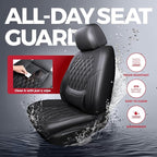 FREESOO Black Car Seat Covers Full Set - Faux Nappa Leather Seat Covers for Cars, Ultra Breathable Waterproof Front Seats Pro