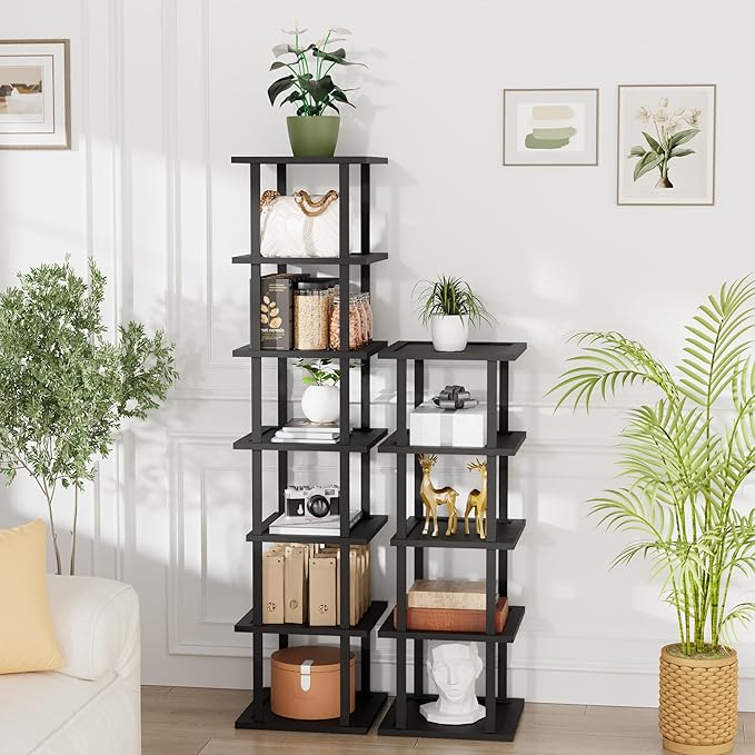 Vertical Tall Shoe Rack Organizer for Entryway -12 Tier Free Standing Slim Narrow Bamboo Wood Corner Stackable Shoe Boots Sto