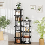 Vertical Tall Shoe Rack Organizer for Entryway -12 Tier Free Standing Slim Narrow Bamboo Wood Corner Stackable Shoe Boots Sto