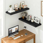 Vivelove Black Floating Shelves 35.4 Inches Wide, 12" Deep Wall Shelves for Bedroom, Bathroom, Living Room, Kitchen, Office, 