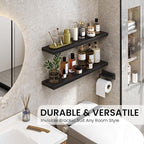 Heimlove 24 Inch Floating Shelves for Wall,Mounted Storage Wood Shelves with Invisible Brackets Hanging Shelf for Bedroom,Liv
