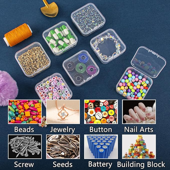 VTG Bead Organizer Box, 84 Pcs Small Organizers, 3-Tier Bead Storage Containers Portable Organizer and Storage Box Stackable 