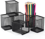Colingmill 6 Sets Pegboard Cups with Hooks Pegboard Pencil Holder Bin Organizer Black Square Peg Board Accessories Metal Penc