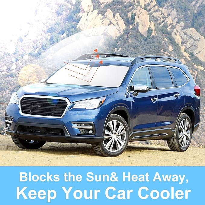 Front Windshield Sun Shade Foldable Car Front Window Sun Shade Windshield Shade Custom Fit for 2019-2025 2026 Su-baru Ascent Block UV Rays Accessories Heat Keep Cooler