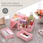 Uncluttered Designs Makeup Organizer With Drawers - Cute Kawaii Countertop Storage for Cosmetics, Pretty Vanity Holder for Pe