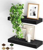 Fun Memories Floating Shelves for Wall, 20Inch Floating Shelves Set of 2, Hanging Shelf with Invisible Brackets, Wood Shelves