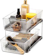 madesmart 2 Tier Organizer, Under Cabinet Storage with Pull Out Sliding Drawers, for Cleaning Supplies, Undersink, Sponges, B