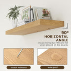 48 Inch Oak Floating Shelf | 12 Inch Deep Floating Shelves Set of 1 | 48" D x 12" D Rustic Wood Shelves for Wall | Deep Oak S