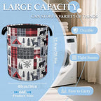 Vintage Forest Bear Laundry Hamper Animal Deers Laundry Basket Collapsible Portable Clothes Toy Storage Bin for Bathroom Bedr