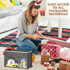 Over Door Wrapping Paper Organizer Storage with 3 Removable Drawers & Side Pockets – Dual Use Design with Elastic Straps – Ch