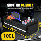 CloudDream Car Trunk Organizer and Storage, 35.4 Large Foldable Cargo Storage with 3 Compartments & 6 Pockets, Waterproof