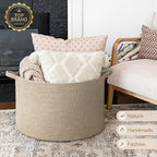 INDRESSME 115L Extra Large Woven Blanket Baskets for Storage, Toy Organizers and Storage Rope Baskets for Boys Girls Kids，Bur