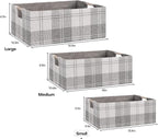 Fabric Storage Bin Box Collapsible Cotton Linen Storage Cube with Wooden Handles Rectangular Decorative Home Organizer Clothe