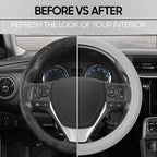 BDK Ultra Soft Gray Steering Wheel Cover, Unisex Car Accessories Non-Slip Comfy Soft Grip Faux Leather Auto Steering Wheel Cover for Cars Trucks Vans SUVs - Fits Standard 15" Inch Steering Wheels