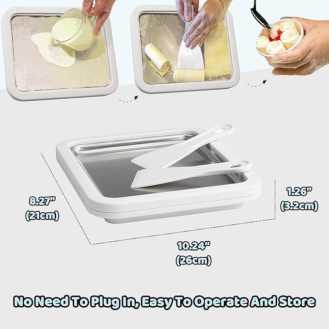 Instant Ice Cream Maker Ideal for Making Soft Serve Ice Cream Slushies Frozen Yogurt Sorbet Gelato Rolled Ice Cream