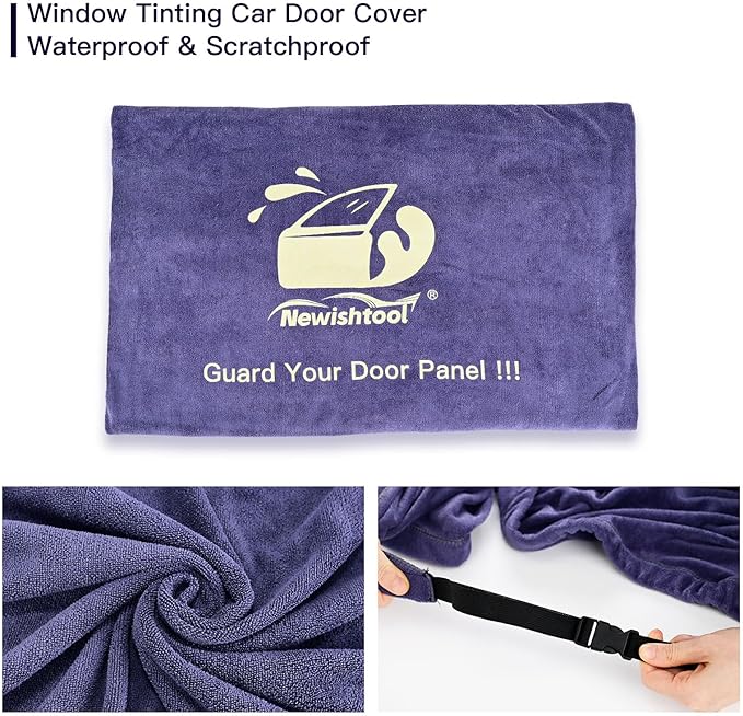 NEWISHTOOL Window Tint Tools Car Door Panel Guard Protector, Reusable Waterproof Microfiber Towel for Window Film Installing, Scratchproof Absorbent Water Shield Tool, 70 x 30 inches Towel Cover