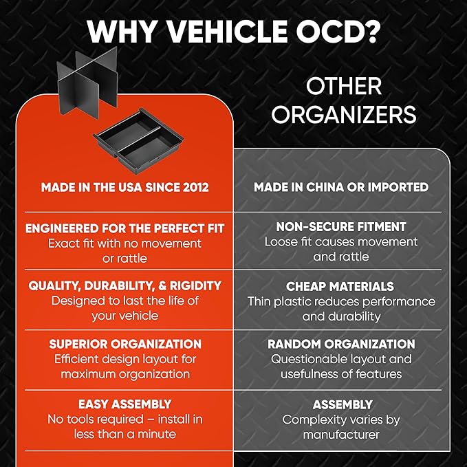 Vehicle OCD - Center Console Divider and Tray Organizer for Toyota 4Runner (2003-2009) - Made in USA - SLX510
