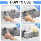 Barydat 4 Pcs Slatwall Basket Set Ventilated Metal Slatwall Basket Hanging Wire Bins Wall Mounted Accessories for Panel Garag