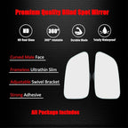Ampper Large Rear View Blind Spot Mirror, Frameless HD Glass Convex Wide Angle Stick on Wing Blindspot Mirror Rearview Car Mirror for Car SUV and Truck (Pack of 2)