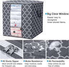 WISELIFE Storage Bags [3 Pack/100L] Large Blanket Clothes Organization and Storage Containers for Comforters,Bedding, Foldabl