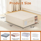 StorageTastic 2 Pack Bed Sheet Closet Organizers and Storage,Sturdy Foldable Storage Containers with Window and Label,Storage