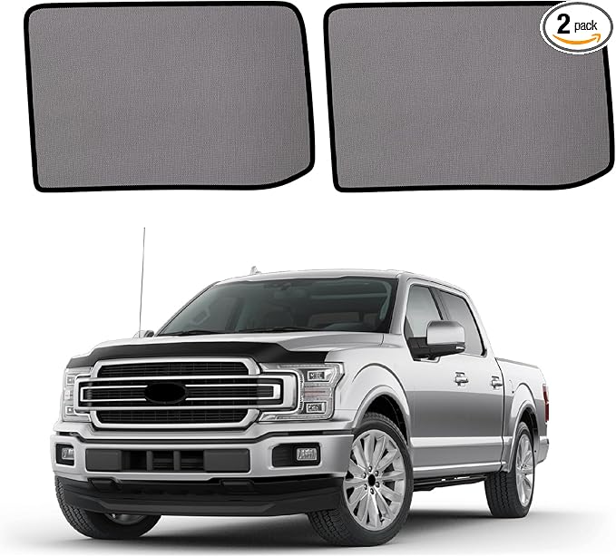 2015-2020 f150 Window Shades - Rear Side Window Sun Shade for Baby, Breathable Mesh Car Privacy Window Covers, UV Protection and Heat Insulation for Road Trips, Napping, Camping (2 PCS)
