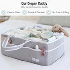 Lily Miles Baby Diaper Caddy - Organizer Tote for Infant Boy or Girl - Baby Shower Basket - Nursery Must Haves - Registry Fav