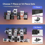 PEGZONE Controller and Headphone Holder Wall Mount, Modular Gaming Pegboard with Accessories, Controller Stand for Xbox PS5 P