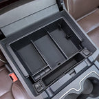 JKCOVER Compatible with Chevy Silverado/GMC Sierra 2014-2018 and Chevy Tahoe Suburban/GMC Yukon 2015-2020 Center Console Organizer Tray Accessories-Full Console w/Bucket Seats ONLY - (Black Trim)